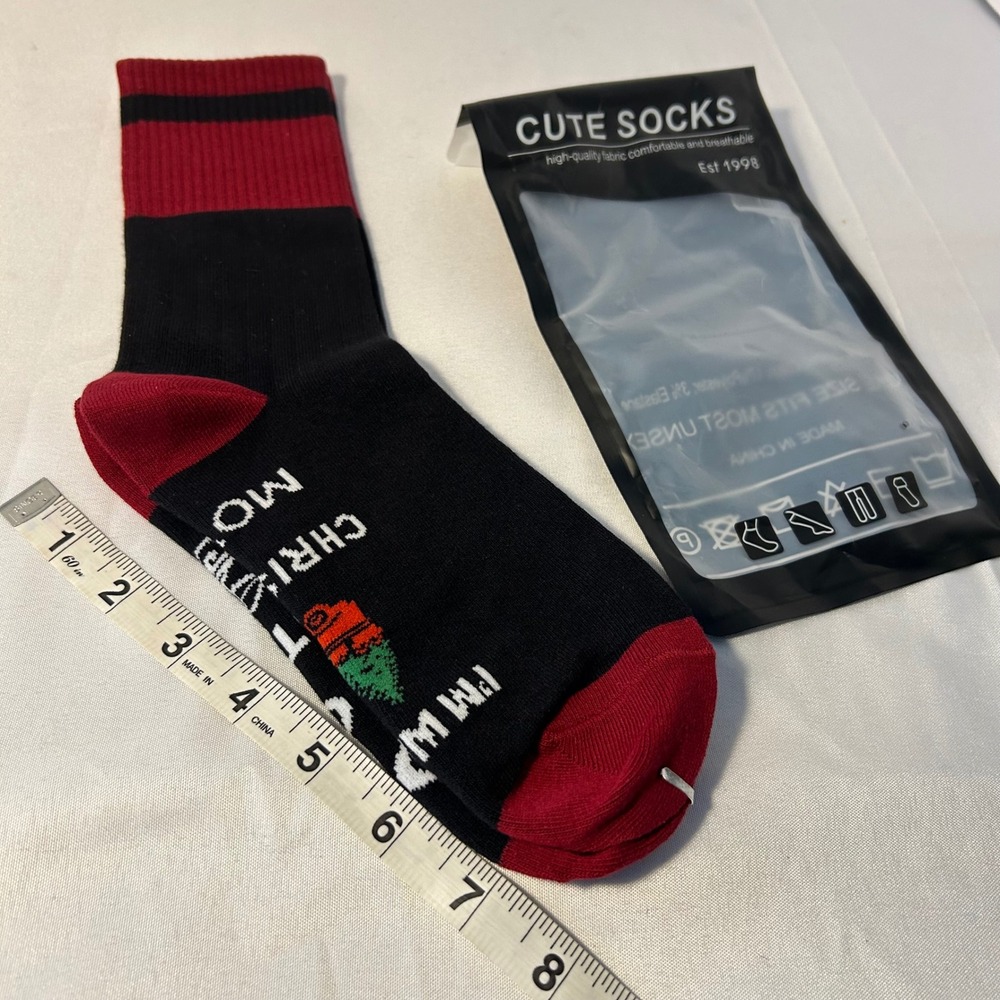 Funny Christmas Socks "Do Not Disturb I'm Watching Movies" Novelty Gift NEW - Picture 7 of 7